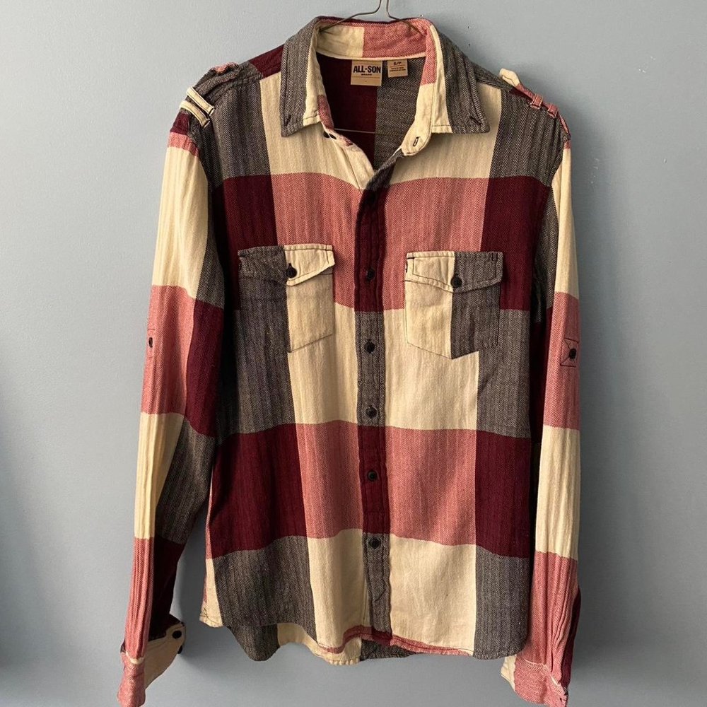 Vintage unisex flannel button down shirt